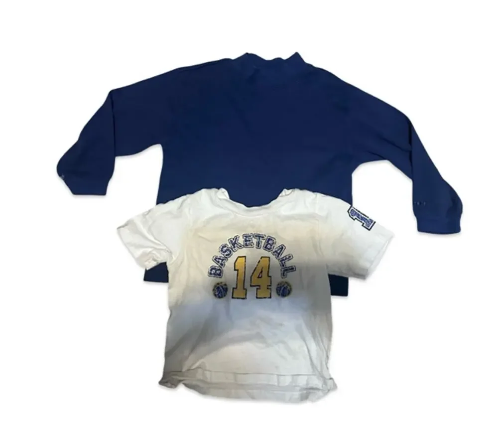 GymSport Gymboree & Athletic Works Boys Outfit Size 4 Blue Sweatshirt Shirt Set